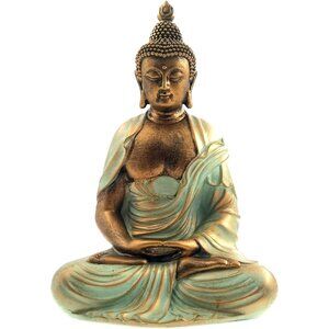 7.5" Gold Buddha Statue for Home Décor Serene Meditation Zen-Inspired Décor